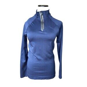 eaST Performance Womens 1/4 Zip Base Layer Size S/M Blue Horse Riding Equestrian